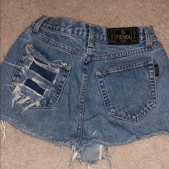 fendi denim shorts